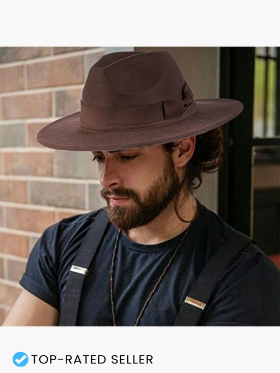 Wide Brim Felt Fedora Hat Cosplay Props Costume Accessory Panama Outback Hat main image 6